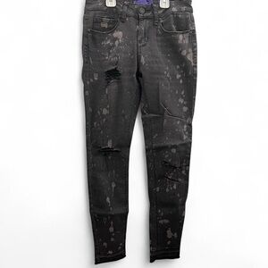 Black Distressed Splatter Jeans
